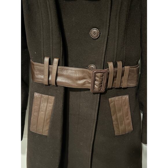Mackage Chocolate Brown peacoat, Wool/Cashmere, Size P/S, KB363hang - Picture 2 of 8